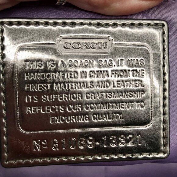 Coach Stone Gray Blue Poppy Sequin Spotlight Convertible Tote Bag 13821 - Picture 11 of 11